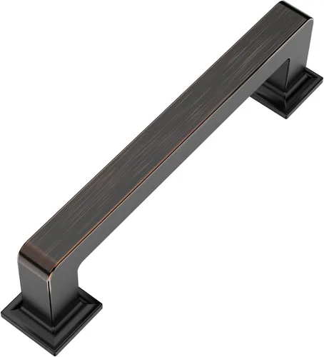 Miniatura 47 de 9BUILD Paquete de 6 pomos de latón cepillado de 1.2 pulgadas para gabinetes, pomos dorados para cajones, perillas cuadradas para gabinetes