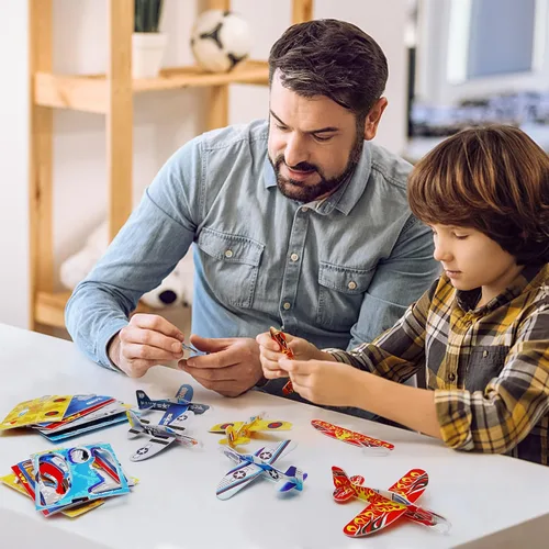 Miniatura 6 de XIPEGPA 60 piezas de aviones planeadores a granel de juguete para niños, juguetes de avión de papel para fiesta de cumpleaños, bolsas de regalo