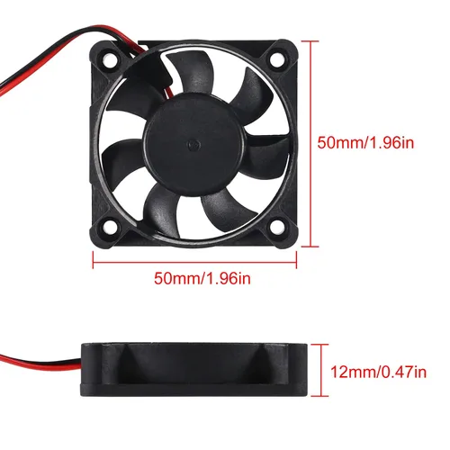 Miniatura 4 de Ventilador de refrigeración CC sin escobillas de 12 V 5010 de 1.969 x 1.969 x 0.394 in, ventilador de flujo de aire silencioso sin escobillas