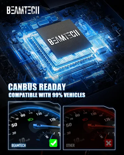 Miniatura 7 de BEAMTECH Bombilla D1S/D1R, 28000 lúmenes, 80 W, 6500 K, color blanco, Plug and Play, con ventilador de refrigeración, bombilla antiniebla ATV/UTV