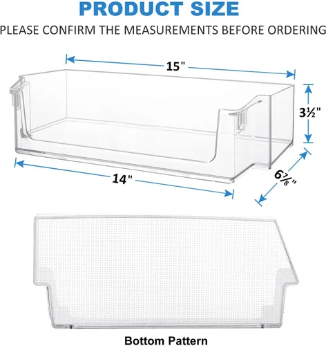 Miniatura 2 de W11239961 - Contenedor de estante para puerta compatible con refrigerador Whirlpool WRS321SDH WRS311SDH WRS325SDH, reemplaza W10900538 AP6333410