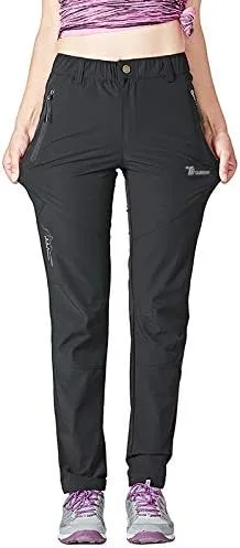 Miniatura 4 de Gopune pantalones ligeros de senderismo para mujer, para exteriores, de secado rápido, resistentes al agua, pantalones de montaña