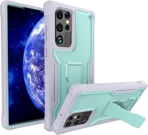 Miniatura 17 de Funda para Samsung Galaxy S22 Ultra 5G (no es compatible con teléfonos no Plus o Plus), protección de grado militar a prueba de golpes, soporte Azul