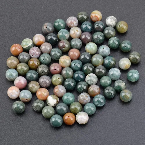 Miniatura 4 de LPBeads 80 piezas cuentas sueltas y redondas de ágata india natural (piedra preciosa) pulidas de 0.394 pulgadas con cordón elástico para hacer joyas
