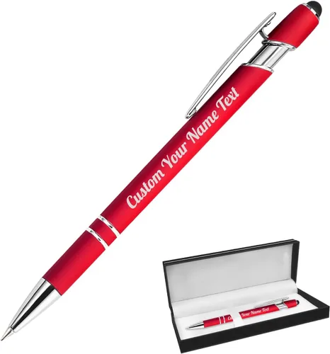 Miniatura 92 de Bolígrafo personalizado, 1 unidad, bolígrafo personalizado con logotipo de mensaje de nombre comercial grabado, lápiz digital de tinta negra suave