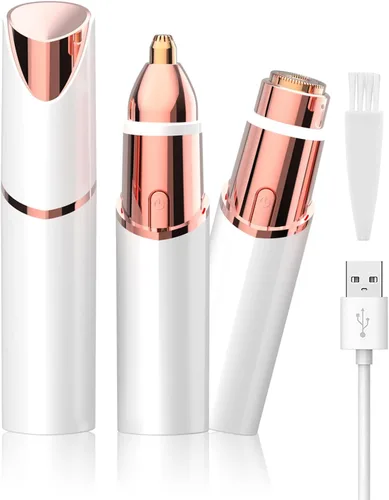 Depilación facial 2 en 1, depilador facial portátil para mujeres, afeitadora de bikini recargable de viaje para mujeres, afeitadora de bikini para