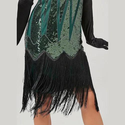 Miniatura 3 de Vestido flapper de los años 20 para mujer, vestido de baile de lentejuelas con flecos, vestido de baile de Gatsby, vestido de cóctel, vestido