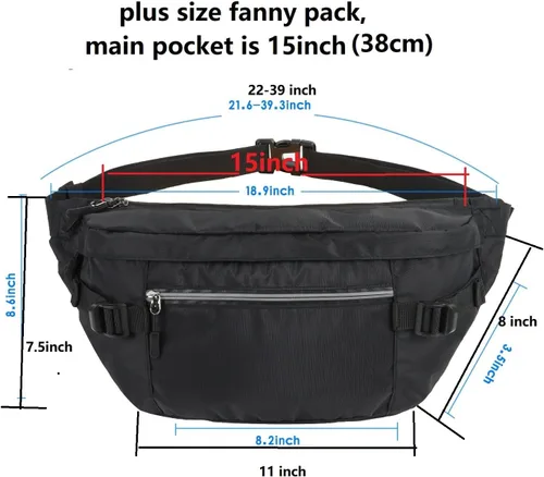 Miniatura 5 de TITILT Riñonera cruzada de talla grande para mujeres y hombres, bolsa grande impermeable para deportes, viajes, entrenamiento, ciclismo, senderismo