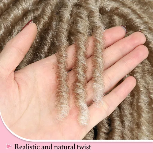 Miniatura 6 de Ms Taj Peluca de pelo corto con rastas de 7 pulgadas para mujer, cabello sintético rubio, pelucas rubias, extensiones de pelo corto para mujeres