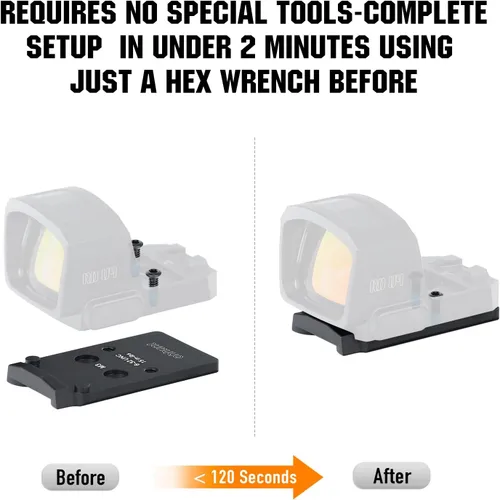 Miniatura 5 de ohhunt Placa adaptadora óptica compatible con Walther PDP 2.0, compatible con Trijicon RMR/SRO/Holosun 407C/507C/508T