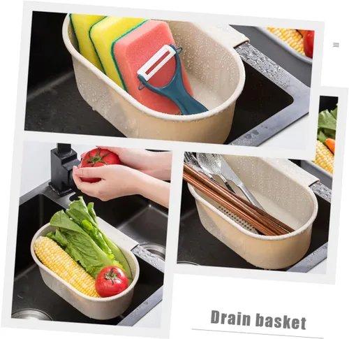 Miniatura 5 de BESTonZON Cesta colgante para fregadero de cocina, filtro de esponja de plástico, cesta de colador de colador, cesta de fregadero de cocina, soporte