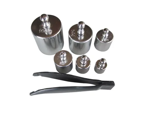Miniatura 2 de Juego de báscula de calibración de acero cromado con pinzas para balanza digital, báscula de precisión de 0.18 oz, 0.35 oz, 0.71 oz, 1.76 oz, 3.53