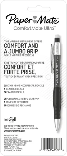 Miniatura 4 de Paper Mate Comfortmate Ultra Pencil - Juego de iniciación de 0.028 in, Hb (#2.5), mina negra, colores surtidos de barril, 2