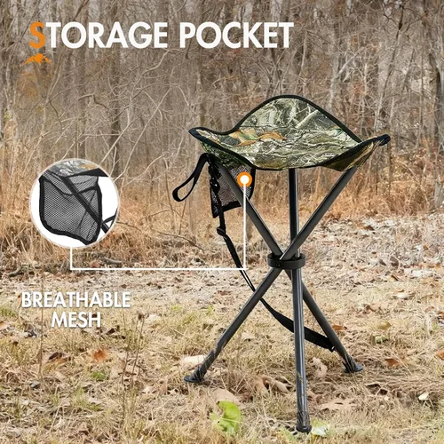 Miniatura 5 de Portal Taburete plegable para camping, portátil, plegable, asiento trípode para senderismo, caza, caminata, pesca, viajes, al aire libre
