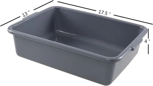 Miniatura 2 de Drephia Paquete de 4 tinas de autobús de 13 L de utilidad comercial, caja de autobús de plástico, recipiente de carne de carnicero de grado