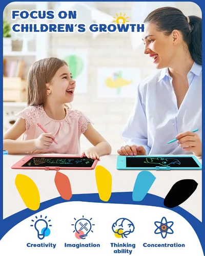 Miniatura 4 de Bravokids Juguetes para niñas y niños de 3 a 6 años, tableta de escritura LCD tablero de dibujo de 10 pulgadas, almohadillas de dibujo electrónicas