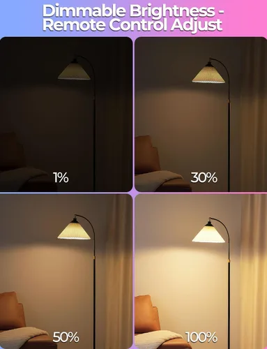 Miniatura 6 de ILC Bombilla LED que cambia de color, 120 colores, blanco cálido de 2700 K, equivalente a 70 vatios, estrobo DIY, RGB con control remoto, LED de 10