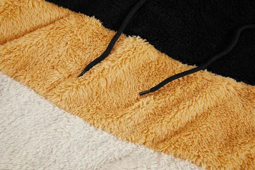 Miniatura 3 de Runcati Sudadera con Capucha de Sherpa Difusa para Hombre, Pullover, Manga Larga, Deportiva, con Bolsillo Frontal, Militar, Ropa Exterior de Otoño e