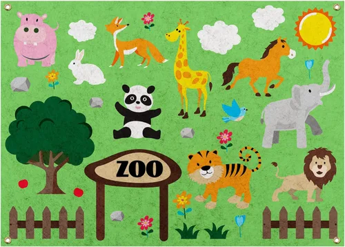 Miniatura 6 de PLIGREAT Tablero de fieltro de letras del alfabeto de animales lindos para aprender, tablero grande de franela colgante, símbolos, tablero de Letras