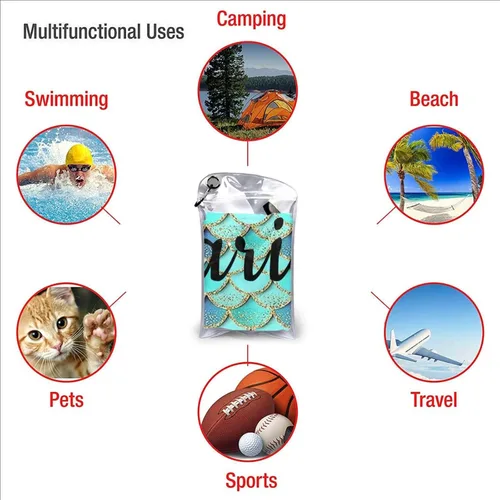 Miniatura 6 de Toallas de playa personalizadas, toalla de playa con nombre personalizado, toalla de baño de microfibra/piscina/playa con un diseño único, secado