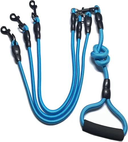 Miniatura 15 de Correa de perro de nailon duradera 3 en 1 con mango acolchado, cuerda de escalada extraíble sin enredos de 360°, cuerda de tracción para mascotas