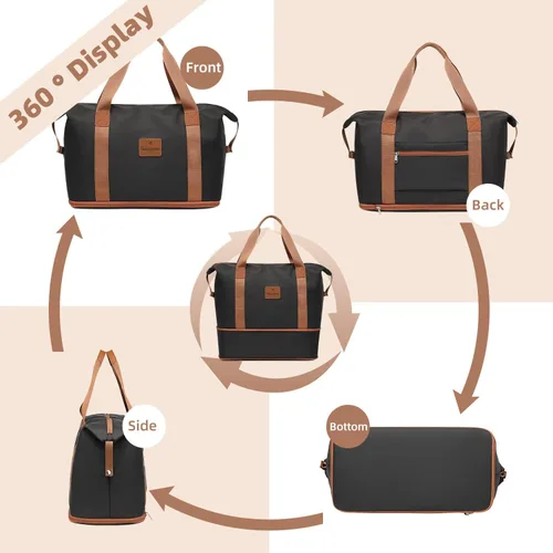 Miniatura 2 de imiomo Bolsa de viaje para gimnasio, bolsas de fin de semana para mujer, bolsa grande para noche, bolsa de hospital deportiva