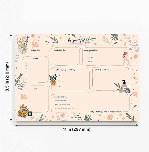 Miniatura 2 de Bliss Collections Bloc de planificación diaria, cuaderno de lista de tareas – Hermoso – Bloc de notas de hojas desprendibles sin fecha – Calendario