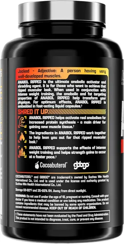 Miniatura 5 de Nutrex Research Anabol Ripped Constructor de Músculo Anabolizante para Hombres, Suplemento 2-en-1 de Construcción Muscular y Reducción, (60 unidades)