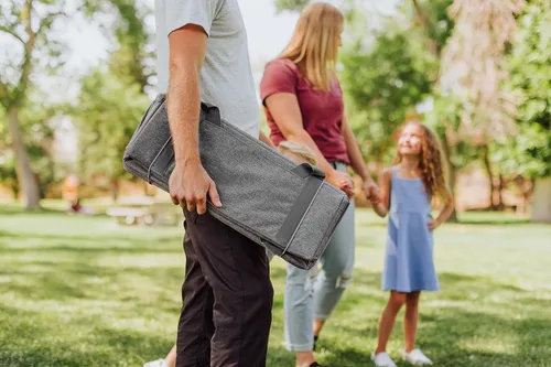 Miniatura 7 de PICNIC TIME Enfriador plegable para 64 latas, bolsa térmica suave con aislamiento grande, enfriador de playa portátil con correa para el hombro