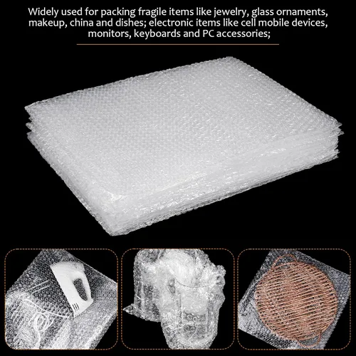 Miniatura 7 de 20 bolsas transparentes de burbujas, bolsas grandes de burbujas de 14 x 18 pulgadas para envío, doble bolsa de amortiguación de burbujas a prueba