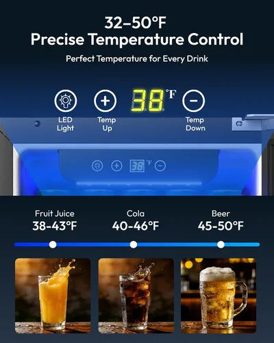 Miniatura 4 de EUHOMY Refrigerador de bebidas de 15 pulgadas, refrigerador de bebidas para 127 latas con puerta de acero inoxidable, enfriador de bebidas