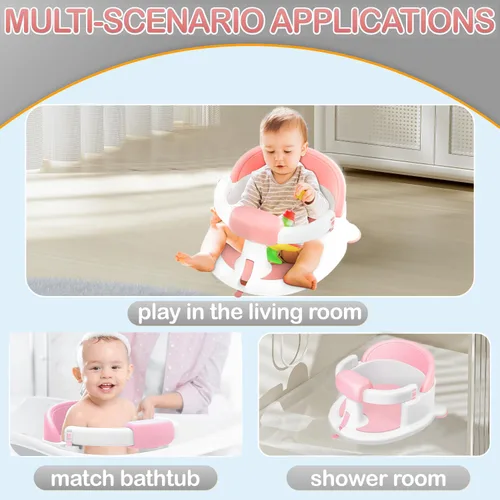 Miniatura 3 de Asiento de baño para bebés de 6 meses en adelante, asientos de baño antideslizantes para bebés sentados, asiento seguro para bebés y recién nacidos