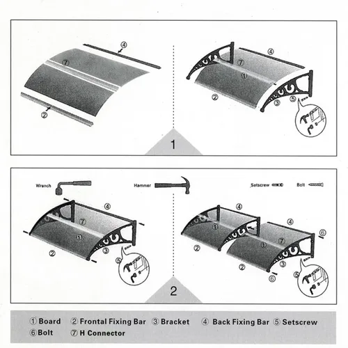 Miniatura 4 de WIGING Toldo para ventana, 15.7 x 23.6 in, 23.6 x 31.5 in, puerta delantera, al aire libre, jardín, porche, patio, cubierta para protección UV