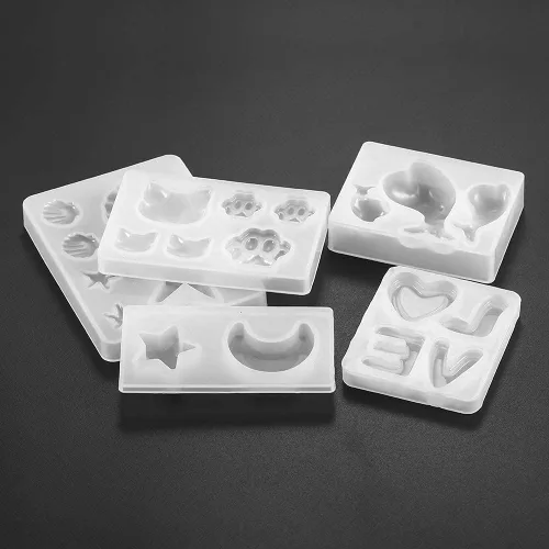 Miniatura 6 de Molde de silicona de resina hecha a mano con forma de pata, de oso de delfín, corazón, luna, estrella, para hacer joyas, suministros de moldes