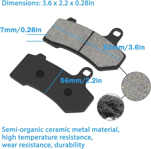Miniatura 5 de Pastillas de freno delanteras y traseras de repuesto para HARLEY Road Glide 2008-2021/Street Glide 2008-2022/Road King 2008-2021/Ultra Classic