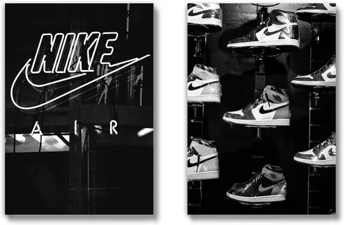 Pósteres de Zapatillas Generic (SIN MARCO 12 x 16 Juego de 2) Arte de Pared Hypebeast Decoración de Zapatos Decoración de Habitación Sneakerhead Air
