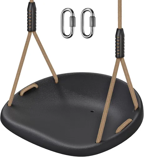 Asiento de columpio resistente con asientos más anchos y cuerda ajustable y mosquetones, asiento de columpio antideslizante para niños y adultos,