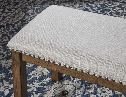 Miniatura 7 de Signature Design by Ashley Moriville Farmhouse - Mesa de extensión de comedor de 36 x 30 pulgadas, asientos hasta 8, color marrón y banco de comedor