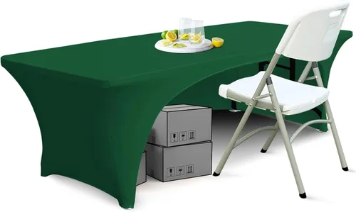 Miniatura 7 de ABCCANOPY - Mantel elástico de 1,2 m para mesa, ajustado, con parte trasera abierta, lavable, salvamanteles para mesas rectangulares, color negro