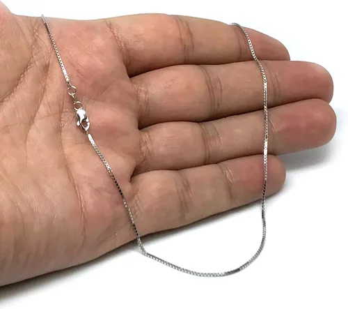Miniatura 5 de Collar de cadena de oro macizo blanco de 14 quilates, 0.031 in