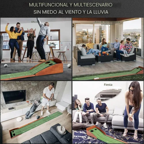 Miniatura 7 de YOUCZON Putting Green en interiores, tapete de golf con retorno automático de bola, superficie de terciopelo de cristal de alta calidad, tapete