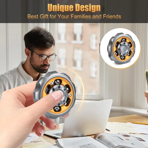 Miniatura 7 de Spinner Fidget de Metal de Precisión - Rotador de Ansiedad y Juguete Fidget Inquieto, Herramienta de Alivio del Estrés para Adultos y Niños (Gris)