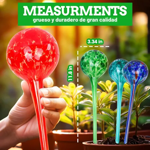 Miniatura 2 de Bolas de Riego Automático Besti – Paquete de 4 Bolas de Riego Extra Grandes para Plantas – Sistema de Riego Automático para Plantas en Maceta