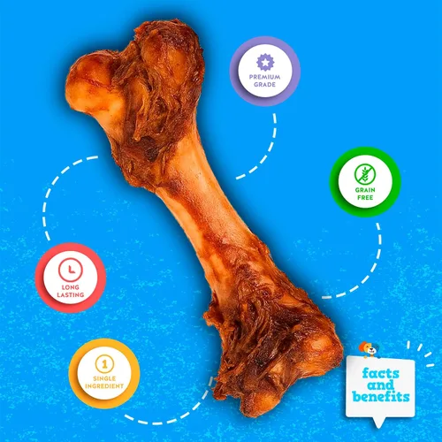 Miniatura 3 de Jack&Pup Huesos de fémur de cerdo jumbo para perros de larga duración Huesos de perro de carne gourmet Un solo ingrediente, salados, sin cuero