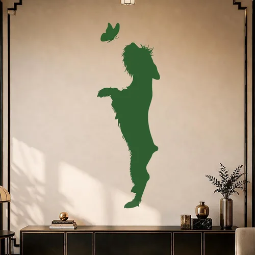 Miniatura 3 de Vinilo adhesivo de pared para perro, mariposa, mascotas, hogar, cuidado de animales, guardería, decoración grande (g1546), color negro