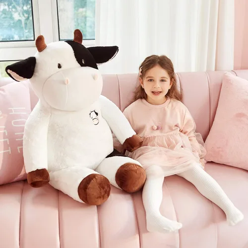 Miniatura 2 de IKASA - Animal de peluche gigante de vaca de felpa, juguetes suaves grandes y jumbo de gran tamaño, 30" de tamaño enorme, lindo peluche esponjoso