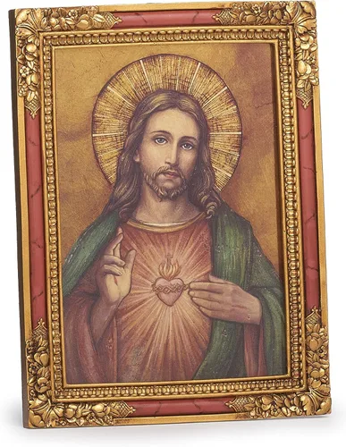 Joseph's Studio by Roman - Colección, icono de corazón sagrado de 7.25 pulgadas de alto, hecho de resina, alto nivel de artesanía y atención al