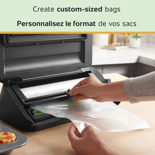 Miniatura 4 de FoodSaver Bolsas selladoras al vacío de longitud personalizada, paquete múltiple, 5 rollos para almacenamiento hermético de alimentos y Sous Vide