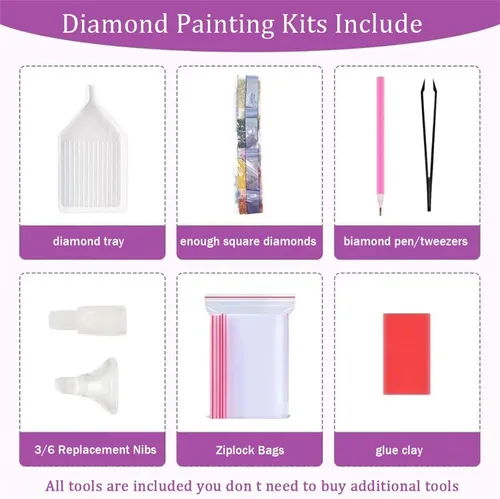 Miniatura 4 de Flower Purple Diamond Painting Kits for Adults Beginners, 5D Full Drill Diamond Art Kits Gem Art for Home Wall Decor, Rhinestone Embroidery Crafts