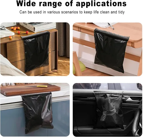 Miniatura 7 de Bolsas de basura desechables para automóvil, paquete de 100 unidades, bolsas de vómito, bolsas de limpieza autoadhesivas portátiles, fáciles